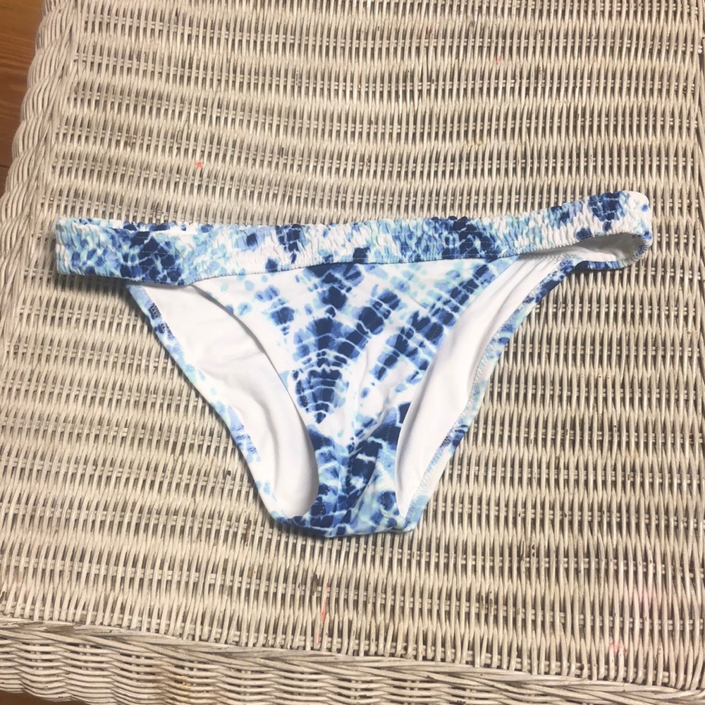 Blue and white tie dye bikini